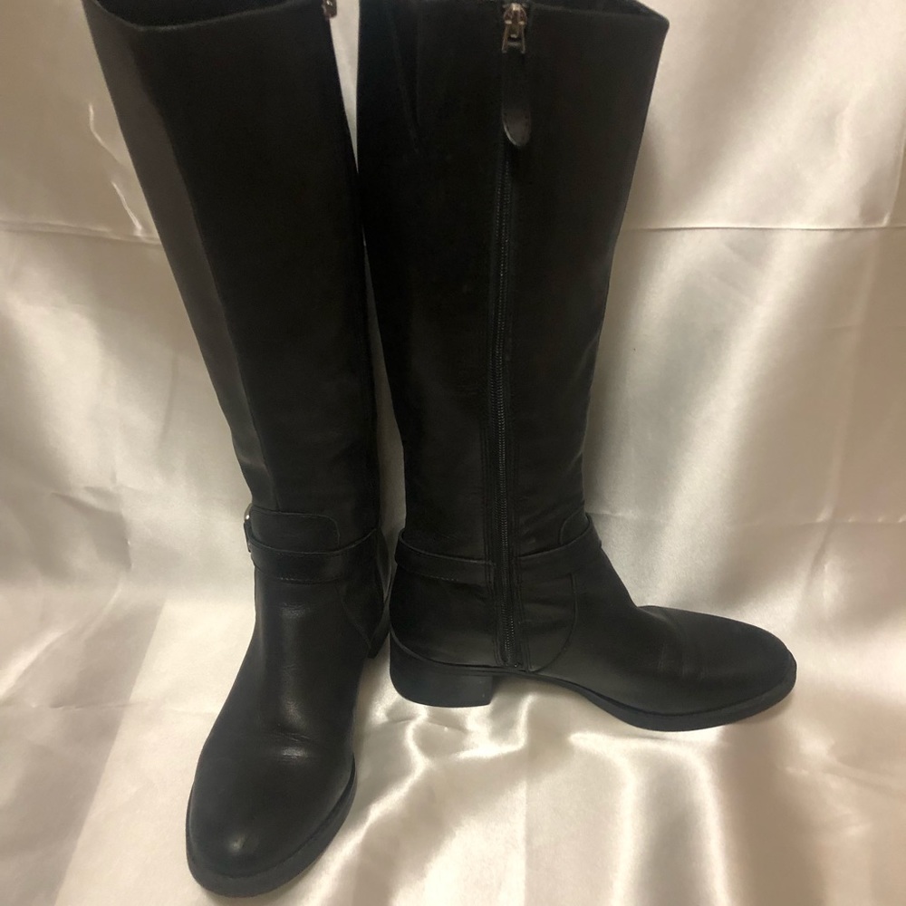 Franco Sarto black leather riding boots